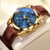 Men Leather Analoge Quartz Fashion Watch