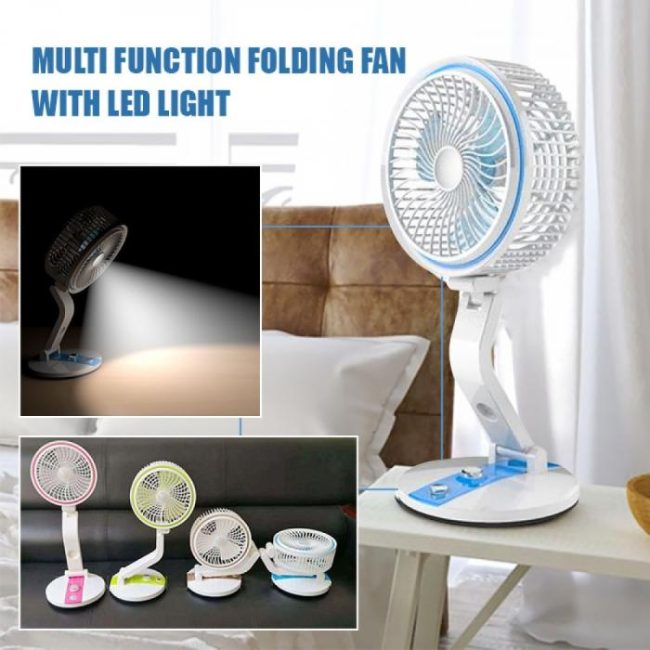 Rechargeable Folding Fan with LED Light (LR-2018)